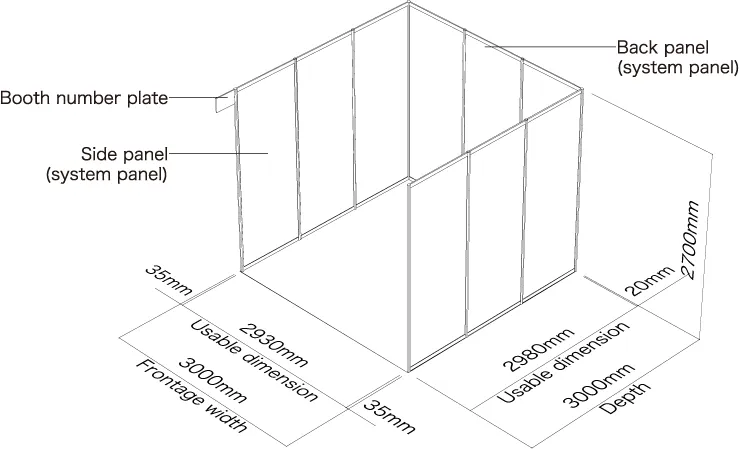 Standard booth  1 booth to 18 booths (single-row to four-row booth specifications)